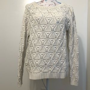 Tommy Hilfiger off white crochet sweater sz Large